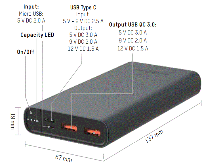Batterie tampon Ansmann 15 Ah USB-C