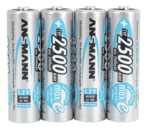 Boite de 4 piles AAA rechargeable Ansmann à faible auto-décharge.