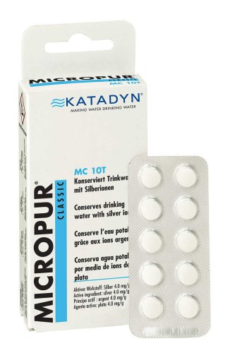 Boite de comprimés Micropur Classic MC 10T.