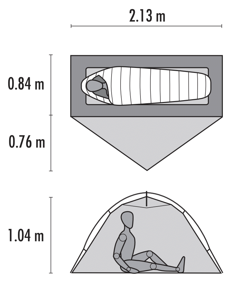 Dimensions de la tente MSR Access 1