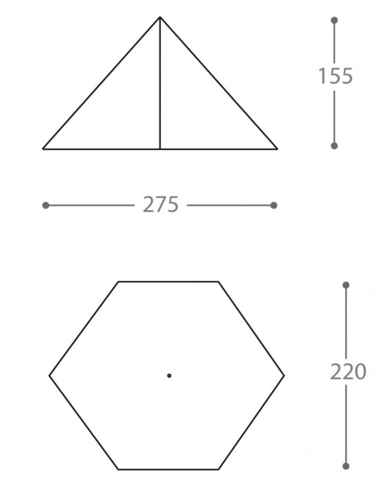 Dimensions de la tente ultra-légère Nigor WickiUp 3