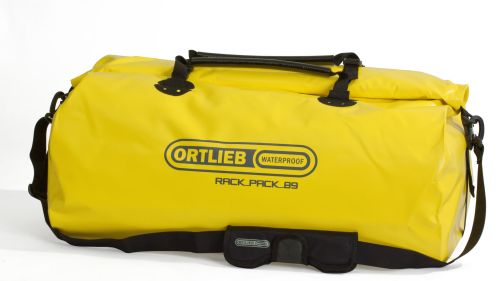 Sac tanche Ortlieb Rack-Pack de couleur jaune.