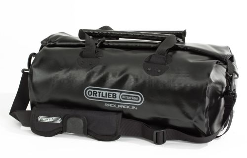 Sac tanche Ortlieb Rack-Pack de couleur noire.