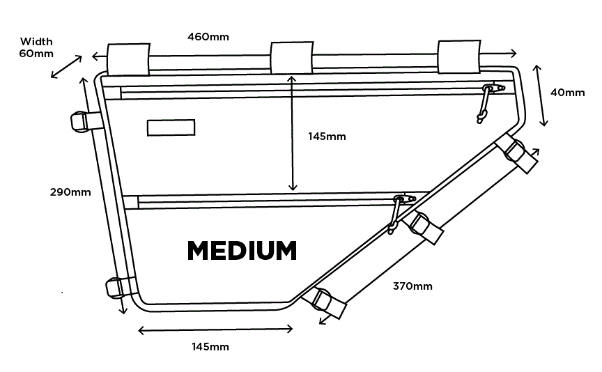 Sacoche de cadre Restrap Full Frame Bag, dimensions