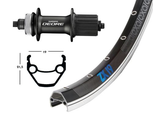 Roue arrire 26 pouces avec moyeu Shimano Deore pour frein  disque Centerlock