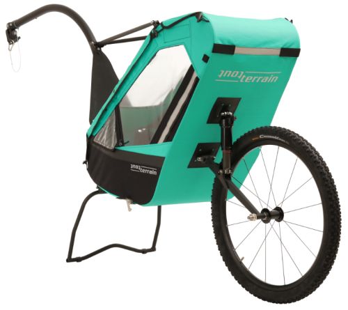 Remorque à vélo mono-roue Single Trailer II, couleur Caribbean Green.