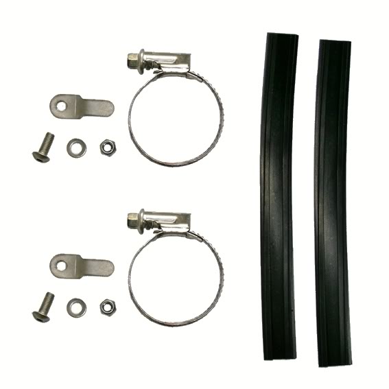 Collier Tubus pour le montage d'un porte-bagage avant sur une fourche de vélo dépourvue d'oeillet.