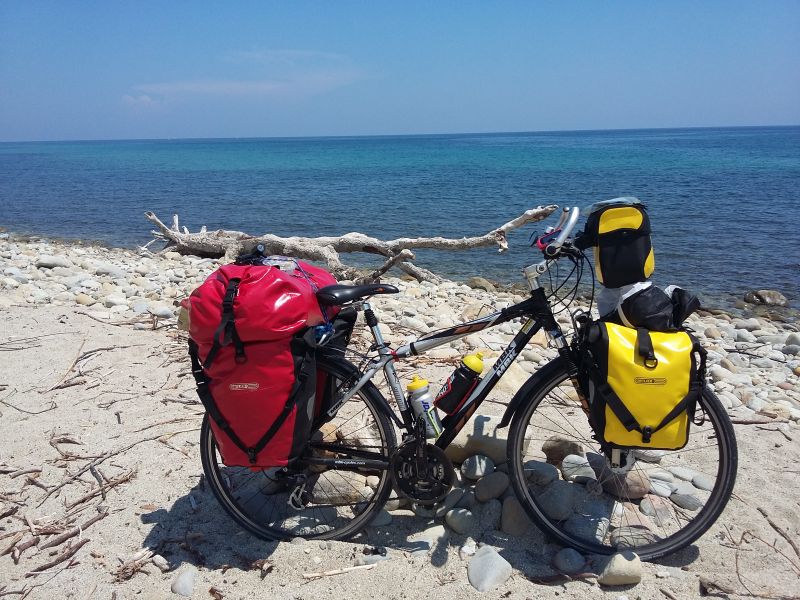 Vlo MBK avec sacoches Ortlieb.