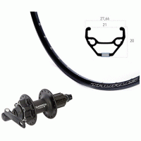 Roue arrire 700 mm avec moyeu Shimano Deore pour frein  disque 6 trous et jante Rigida Taurus 19