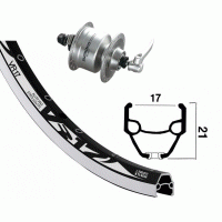 Roue avant 700 mm avec moyeu dynamo Shimano DH-3N72 et jante Rodi VR 17