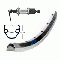 Roue arrière 700 mm avec moyeu Shimano Deore et jante Exal ZX 19 Roue arrière 700 mm avec moyeu Shimano Deore et jante Exal ZX 19