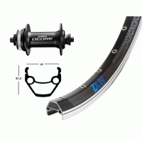 Roue avant 26 pouces avec moyeu Shimano Deore pour frein  disque Centerlock et jante Exal ZX 19